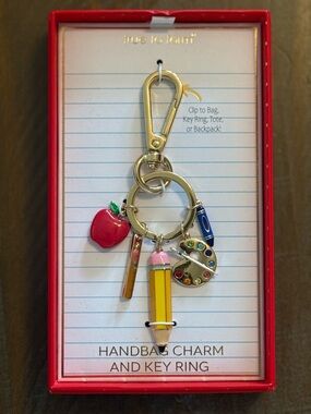 True to Form School-Themed Handbag Charm & Key Ring - NIP